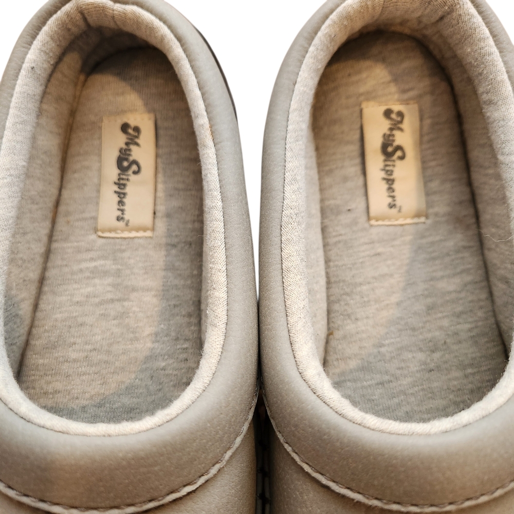 My Slippers Leather Upper Women's Size 9 Gray Indoor/Outdoor Sole - Picture 2 of 5